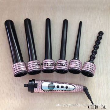6 in 1 LCD Hair Curling wands with Crystals-Hair styling tools